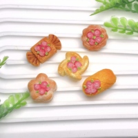 Cabochon plat en résine, motif fleur kawaii, gâteau, pain, simulation d'aliments, fournitures d'art, accessoires de décoration pour loisirs créatifs DIY
