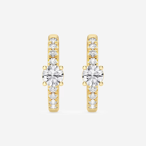 Pendientes de aro pequeños con diamantes cultivados en laboratorio de 3_4 quilates para mujer, joyería fina elegante para el día a día, minimalista y brillante - Product Image 5