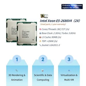 PANDL Новый X99-2D41 E-ATX 8X DDR4 ECC RAM комплект системной платы Intel Dual Xeon E5 2686 V4 X99 материнская плата Dual Cpu Combo Xeon X99 комплект - Product Image 2