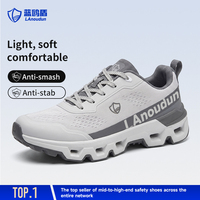 Sepatu Safety Pria LAnoudun Anti Tusuk, Anti Panas, Bahan Rajut, Sol MD, Sepatu Kerja Bengkel Musim Dingin untuk Pria