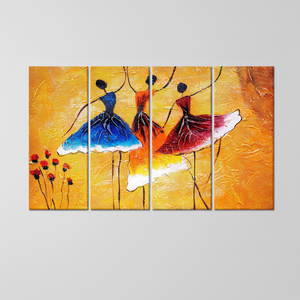 Póster en lienzo de bailarines modernos: elegante obra de arte impresa para decoración del hogar, JUEGO DE 4 lienzos - Product Image 2
