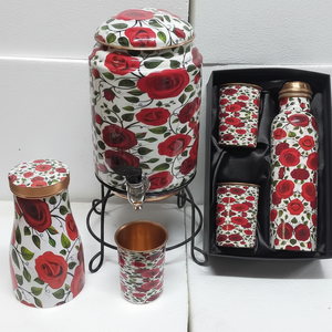 Aluminium Modern Design Water Cooler with Iron Stand and <b>Glass</b> Bottle Durable Lightweight Tabletop for Home Office Use - Product Image 1