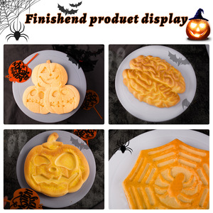 HY 3 шт., силиконовые формы для Хэллоуина с тыквой, паутиной сеткой и мозгом, украшения для выпечки на Хэллоуин для изготовления мыла - Product Image 5