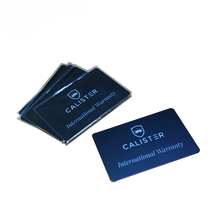 China Manufacturer Cards Custom Printed PVC Black Plastic Warranty Card