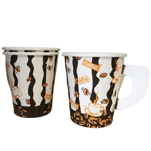 High Quality Eco Friendly 8boz 9oz Single Wall Butterfly Paper Cup Wholesale Price Paper Cups With Handle