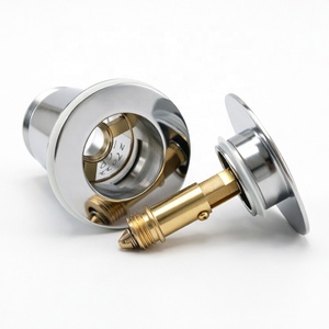 Solid Brass <strong>Sink</strong> <strong>Plug</strong> <strong>Replacement</strong>, 5-Year Warranty Slotted Basin Waste with Overflow, Pop-up Drain - Product Image 5