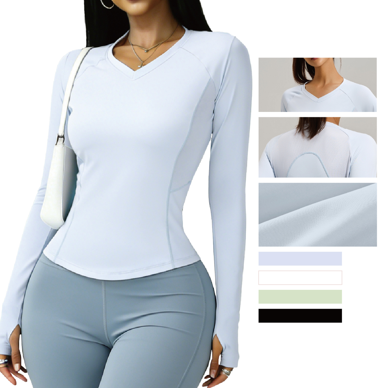 Slimming Lightweight Yoga Top Women's Fitness Long Sleeve Four-Way Stretch T-Shirt Mesh Breathable Running Sports Loose Fit