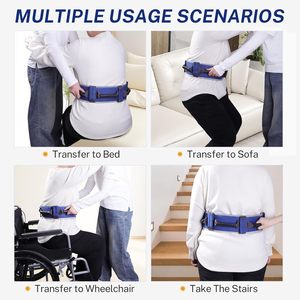 Ceinture de transfert de sécurité pour personnes âgées avec 7 poignées et boucle à dégagement rapide pour personnes âgées et handicapées - Product Image 6