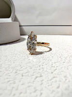 Bague de mariage pour femme en diamant de forme œil de cheval irrégulier personnalisé, cultivé en laboratoire, certifié IGI 18K, style européen et américain