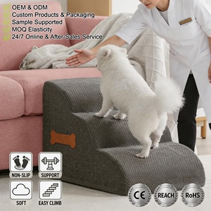 Escaleras para Mascotas, Rampa para Perros, 3 Escalones de Espuma para Subir a la Cama o Sofá, para Cachorros Pequeños, Antideslizantes, Venta al Por Mayor de Fábrica - Product Image 1