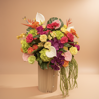 Boule de fleurs artificielle 60 cm, rose vif 'Oiseau tropical du paradis', vert clair, pour chemin de table, centre de table floral et arche florale
