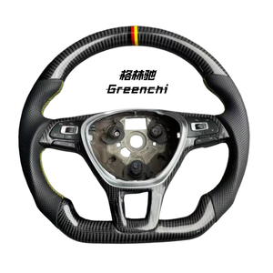 Volante Deportivo Gelinchi para <span class=keywords><strong>Volkswagen</strong></span> <span class=keywords><strong>Golf</strong></span> 7 MK7 <span class=keywords><strong>GTI</strong></span> POLO Passat, Forma de D, 35 mm, Fibra de Carbono y Cuero, 3.5 kg, 2 Radios - Product Image 4
