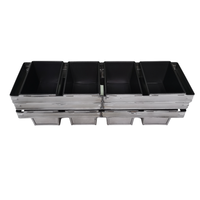Moule à pain rectangulaire empilable en acier aluminisé antiadhésif pour 4 pains, écologique, compatible four