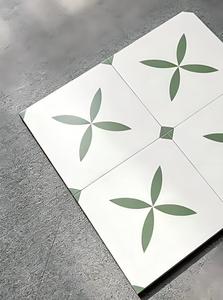 กระเบื้องปูพื้นพอร์ซเลนเต็มแผ่นขนาด 300x300 มม. ดีไซน์แบบชนบท ผิวด้าน สีขาวเขียวอ่อน ความสดใสสูง ไม่ทำให้ห้องดูน่าเบื่อ - Product Image 2