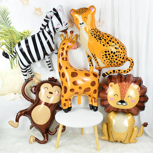 Decoraciones de Fiesta de Cumpleaños con Globos de Animales de la Selva, Tema de Safari, Globo con Forma de <span class=keywords><strong>Mono</strong></span>, Elefante, Cebra y Jirafa - Product Image 6