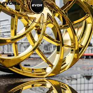 ล้อแม็กซ์อัลลอยด์โครเมียมสีทอง EVOR ขนาด 22 24 26 28 นิ้ว 5x114.3 6x139.7 35 มม. สำหรับรถ SUV ซีดาน กระบะ เชฟโรเลต - Product Image 4