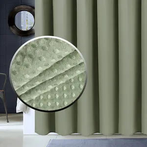 <span class=keywords><strong>Vert</strong></span> <span class=keywords><strong>sauge</strong></span> 240 gsm lourd imperméable polyester moderne hôtel Jacquard tricot tissage gaufré <span class=keywords><strong>rideau</strong></span> <span class=keywords><strong>de</strong></span> <span class=keywords><strong>douche</strong></span> - Product Image 1