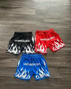 Logo personnalisé été course à pied sport de rue coton décontracté basket-ball maille Shorts pour hommes