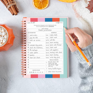 <span class=keywords><strong>Agenda</strong></span> de Trabajo Personalizada 2025 para Mujer, Tamaño A5, Encuadernación en Espiral, Cubierta de PP, Planificador Semanal, Mensual y Diario, Color Rosa, Caja de Regalo - Product Image 6