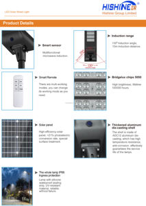 Machine de fabrication de lampadaires solaires Hishine pour parking privé <span class=keywords><strong>ext</strong></span>érieur <span class=keywords><strong>Lampe</strong></span> <span class=keywords><strong>solaire</strong></span> <span class=keywords><strong>ext</strong></span>érieur jardin avec détecteur - Product Image 2