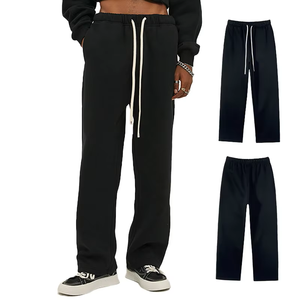 Pantalons de survêtement en molleton mi-lourd personnalisés DQ350P, 380 GSM, brodés, taille plus, unisexe, pantalons de jogging décontractés, jambes larges - Product Image 1