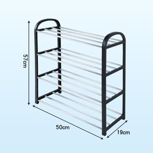 Giá để giày bằng nhựa, nội thất phòng khách di động, giá để đồ 4 tầng, kiểu dáng hiện đại đơn giản, dễ tháo lắp - Product Image 2