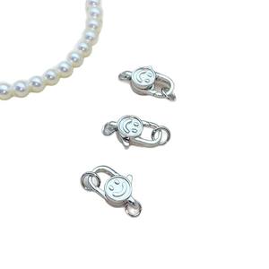 Cadena de suéter de plata S925 hecha a mano, diseño de sonrisa, con un solo botón, a la moda, accesorio de perlas para bricolaje, hebilla de cuentas, fornituras de joyería - Product Image 5