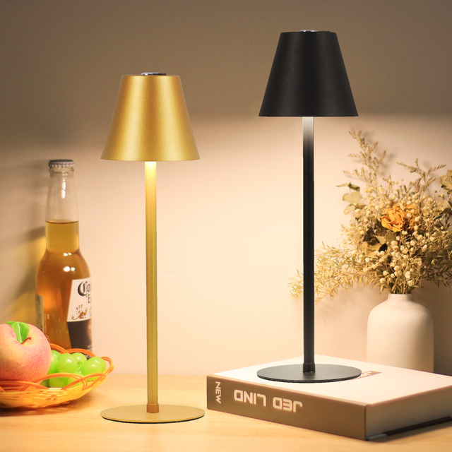 Cordless Touch Table Lamp - Rechargeable Modern LED Night Light for Bedroom Decor, Portable 3 Color Dimming Operated Desk Lights