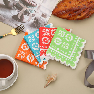 Servilletas impresas con diseños coloridos, para uso festivo en el hogar, fiestas y reuniones - pañuelos cuadrados desechables - venta al por mayor. - Product Image 2
