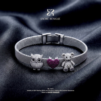 Bracelet en maille en forme de cœur, argent sterling 925, bracelet en zircone cubique, bracelet tendance, bijoux tendance pour femmes