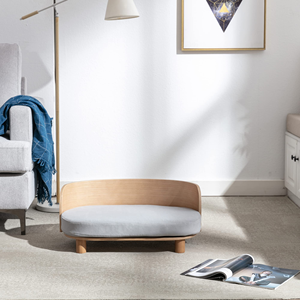 견고한 원목 프레임과 벨벳 쿠션을 갖춘 모던 럭셔리 하이백 반려동물 소파 베드 - 강아지 및 고양이용 - Product Image 1