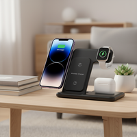 Cargador Inalámbrico Magnético con Carga Rápida de 15W para iPhone 17/16/15/14, iWatch y - Estación de Carga Portátil de ABS