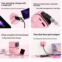 Chargeur mural multi-appareils 4 en 1 35W GaN avec deux câbles rétractables pour téléphones portables, vente en gros, ODM, logo personnalisé