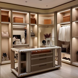 BALOM Dressing sur mesure de luxe avec îlot central, éclairage LED, mobilier moderne pour chambre à coucher, vente en gros OEM, certifié CE - Product Image 1