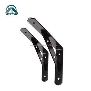 Win Top Win Top Noir Blanc Métal Support d'étagère à angle droit en forme de L Support mural triangulaire - Product Image 1