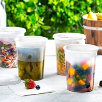 Contenants en plastique hermétiques avec couvercles, 240 ensembles, 8 oz, 12 oz, 16 oz, 24 oz, 32 oz, résistants au micro-ondes et au congélateur, anti-fuite, pour soupes