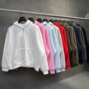 <span class=keywords><strong>Felpa</strong></span> <span class=keywords><strong>con</strong></span> <span class=keywords><strong>cappuccio</strong></span> da uomo <span class=keywords><strong>con</strong></span> zip, vestibilità ampia, foderata in pile, pesante, resistente al vento, strutturata, oversize, corta, per l'inverno - Product Image 2