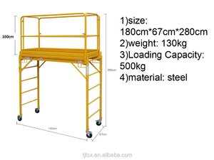 Tianjin TSX Mobile télescopique en acier boulanger intérieur <span class=keywords><strong>échafaudage</strong></span> garde-corps multifonctionnel roulant réglable roulette industrielle - Product Image 5