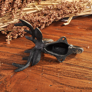 בציר קיר וינטג הר יצוק ברזל כפרי הבית דקורטיבי צבי ראש המעיל הוק מתכת מלאכה בגדים בעלי חיים יחיד hanger - Product Image 6