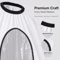 Cape de Salon Professionnelle Imperméable avec Fenêtre de Visualisation Transparente pour la Coupe et la Coloration des Cheveux