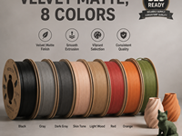 Filament d'imprimante 3D PLA mat en gros d'usine, 1,75 mm, 8 couleurs anti-reflet pour Bambu Lab Creality
