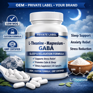 Capsules de glycinate de magnésium GABA Rainwood Private Label pour le soutien de la relaxation 500MG - Product Image 1