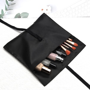 Bolsa de Satén con Lazo para Empacar Ropa Interior con Logotipo Personalizado, Bolsa de Seda Negra de Lujo para Guardar Pelucas con Solapa Protectora - Product Image 4