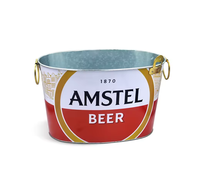 Grand Seau à Glaçons/Bière à Double Paroi en Acier Inoxydable, Impression Motif Eau, Métal, 5L 10L 12L