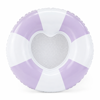 Bouée de natation gonflable OEM, rose à rayures, avec fond en maille, en PVC sans phtalates, jouet aquatique, transat pour adulte, personnalisable