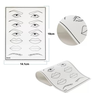 Permanent Makeup <b>Practice</b> Skin Single Side Printed Eyebrow Lip Latex <b>Pad</b> PMU Microblading Training Skins - Product Image 2