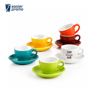 Ensemble tasse et soucoupe à café expresso en céramique avec logo personnalisé pour café restaurant