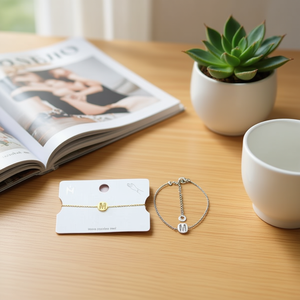 Bracciale in Acciaio Inossidabile con Lettera M su un Lato, 1 Cm, Braccialetti alla Moda - Product Image 3