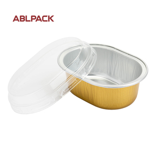 ABLPACK Plateaux de restauration rapide personnalisés de 58ml Récipient en aluminium jetable biodégradable de taille réelle Mini moule à gâteau en aluminium avec <span class=keywords><strong>couvercle</strong></span> - Product Image 4