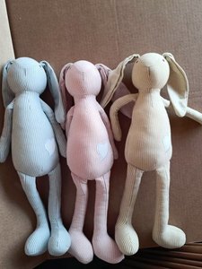 Peluches de Pâques roses, lapin de Pâques rayé, poupée lapin douce, décorations d'<span class=keywords><strong>anniversaire</strong></span>, jouet lapin rose <span class=keywords><strong>beige</strong></span> - Product Image 5